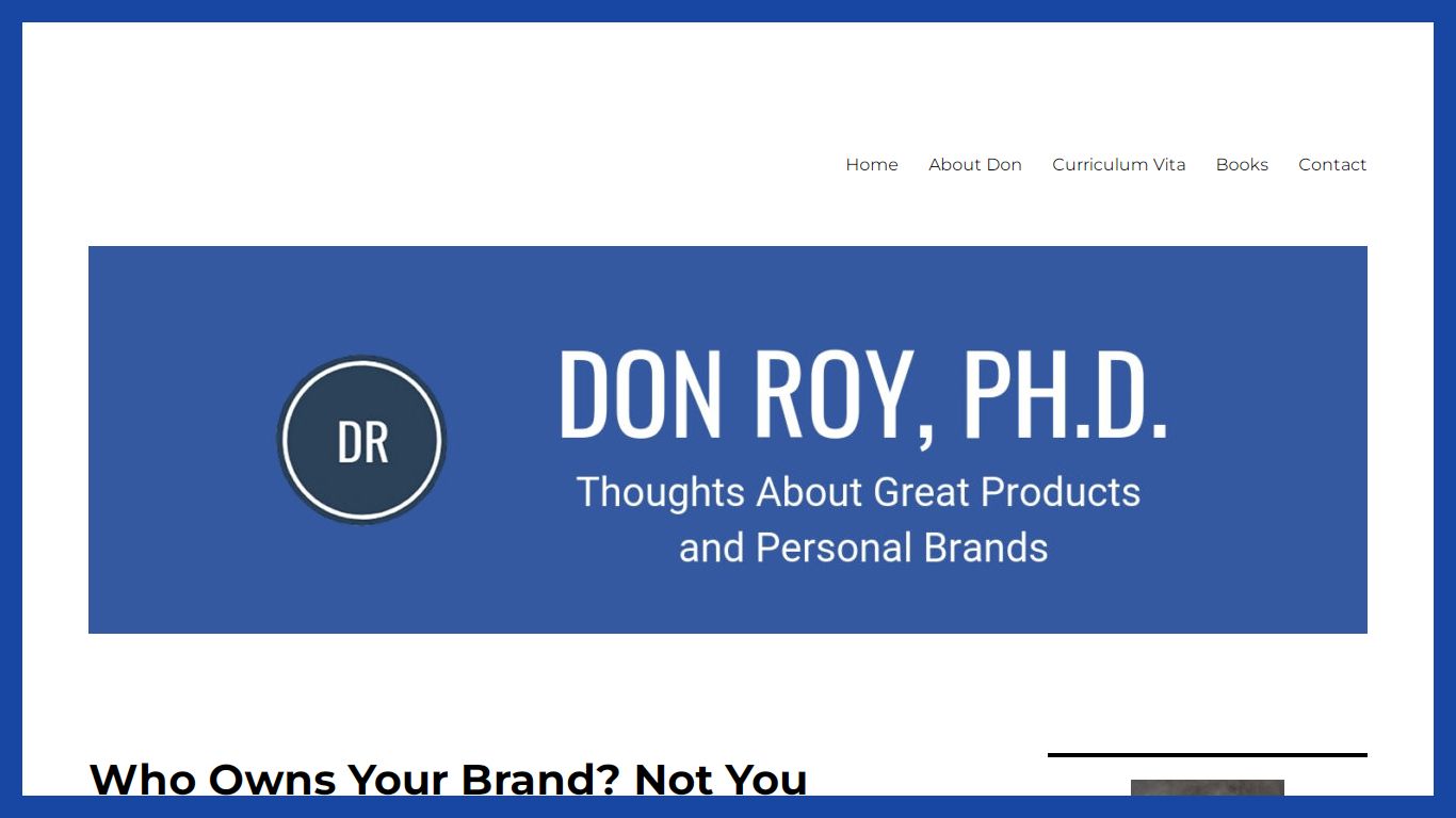 Who Owns Your Brand? Not You - Don Roy, Ph.D.